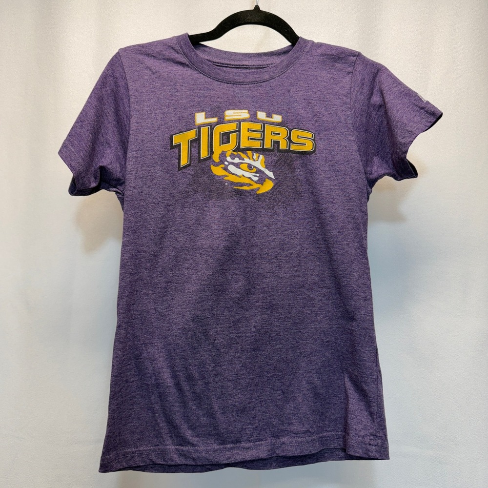 Russell Athletic LSU Louisiana NCAA Tigers Purple Heathered Youth T-Shirt Large‎
